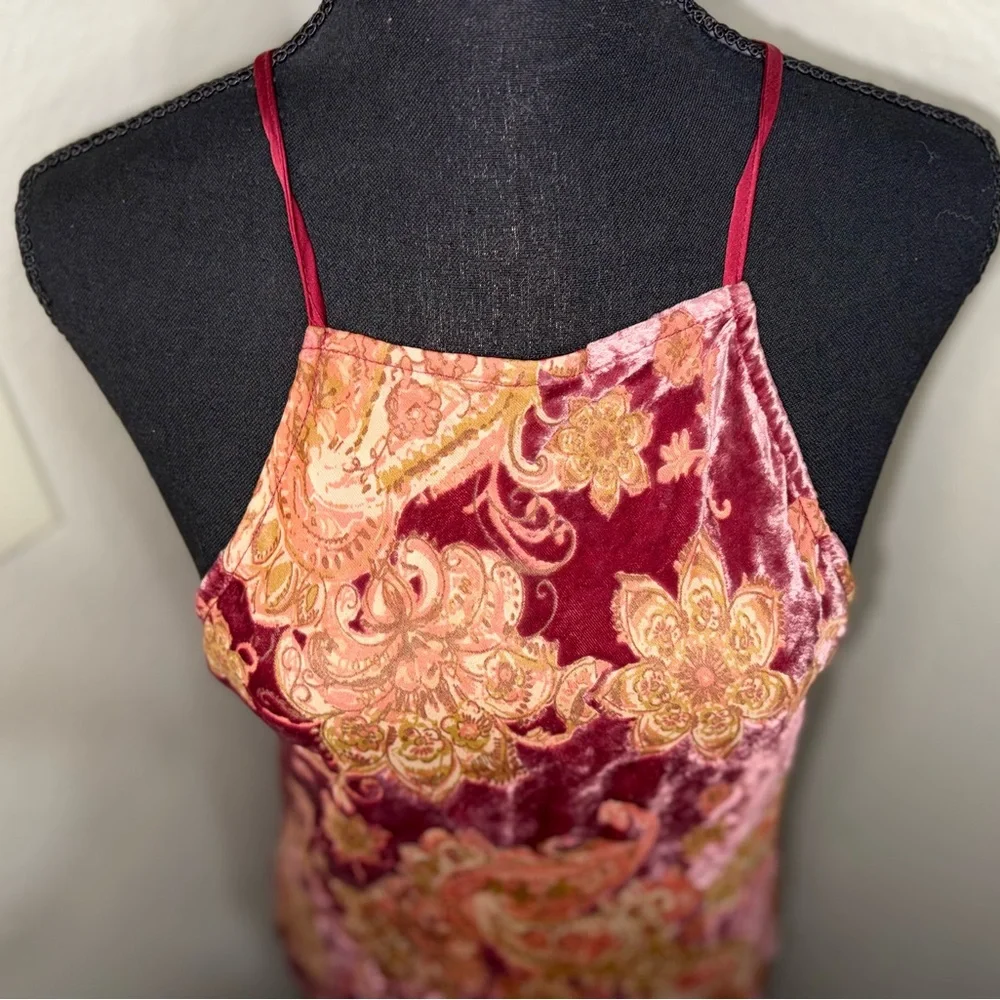 Dress Forum Floral‎ Paisley Velvet Midi Dress- Size Large